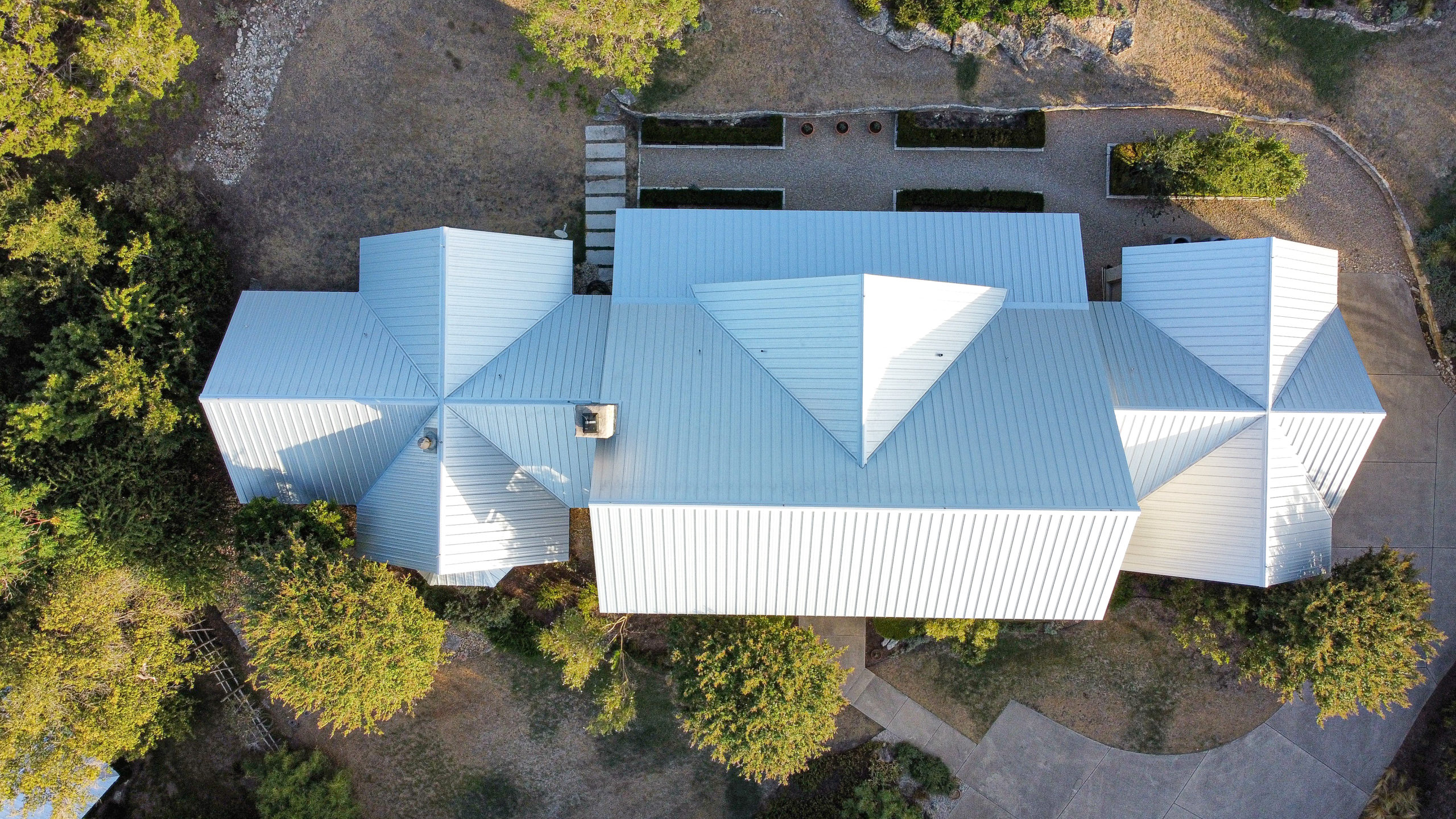 24 ga. Standing Seam Metal Roof in Galvalume by Whitish Roofing Central Texas Roofing Company